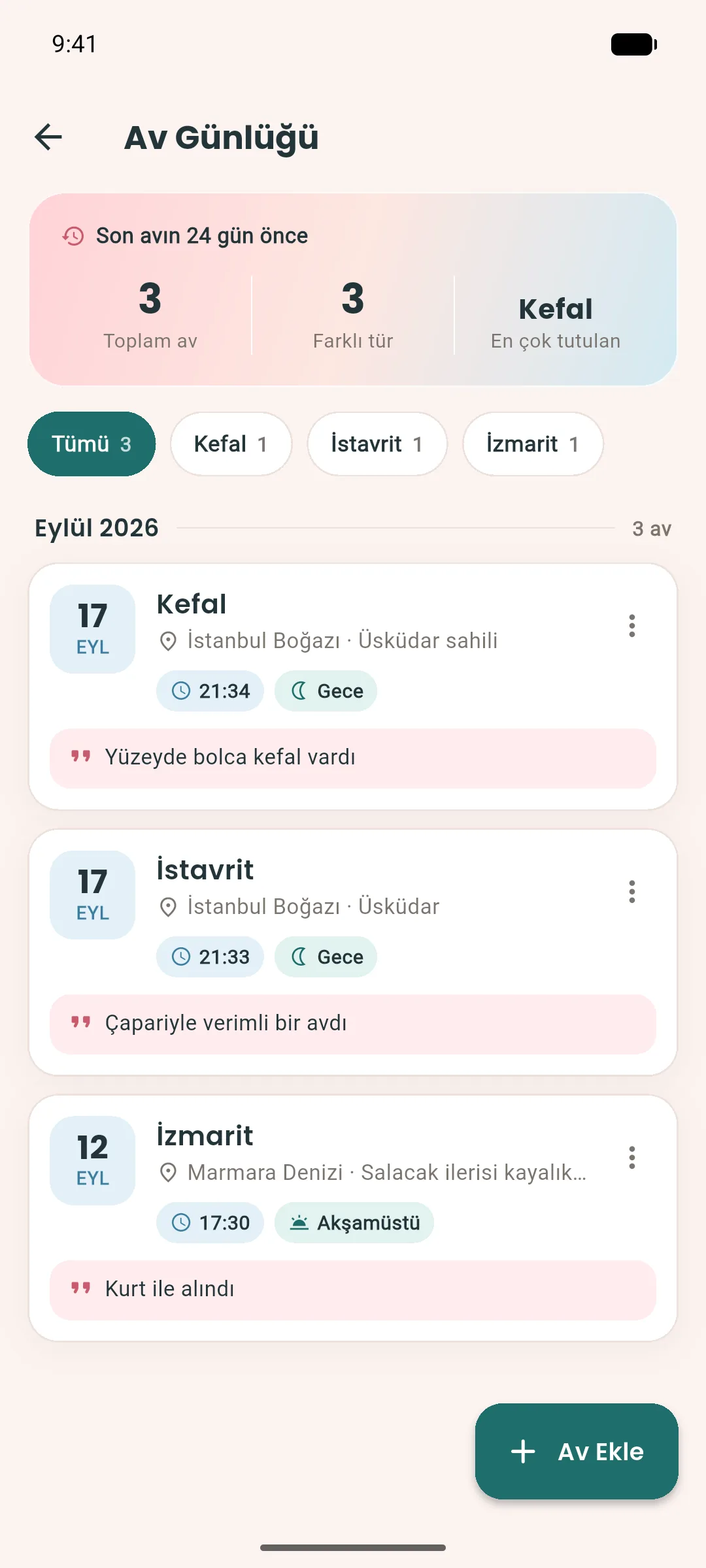 Av günlüğü