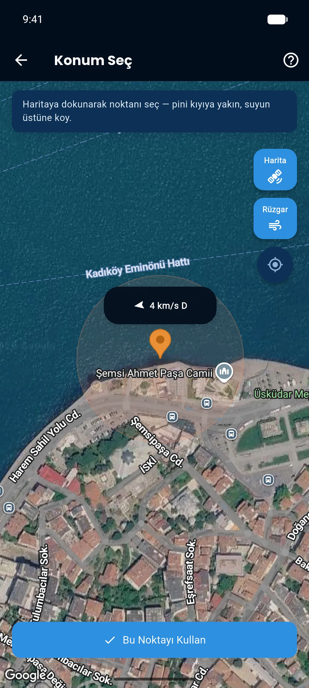 Haritadan konum seçme